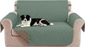 Reversible Loveseat Couch Sofa Covers, 2-Seater,Greyish Green | Loveseat Covers for Dogs Water Repellent, Friendly Furniture Protector with Elastic Straps for Living Room by LuxshareHome