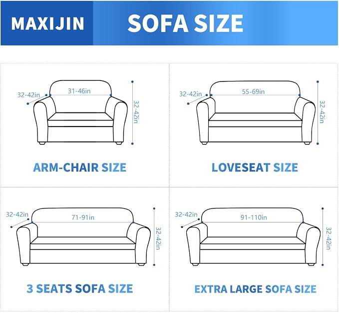 MAXIJIN Super Stretch Couch Cover for 3 Cushion Couch, 1-Piece Universal Sofa Covers Living Room Jacquard Spandex Furniture Protector Dogs Pet Friendly Fitted (Extra Large, Black) - Image 6