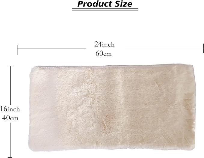 Soft Cat Window Sill Pet Pad Perch,Fluffy Windowsill Pet Mat Pillow Seat Bed, Cat Cushion for Window Sill Mat (Beige, 16"x24") - Image 4