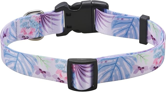 Mihqy Dog Collar for Small Dogs, Fashion Design, Purple Flower,S | Neck Fit 9.8"-15.7", Multiple Patterns，4 Sizes for Small Medium Large Dogs, Comfortable for Walks and Outdoor Hikes - Image 2