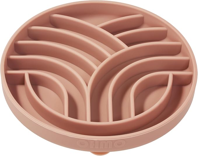 OHMO Slow Feeder Dog Bowl, 5.9" Lick Mat for Dogs, Tree of Life, Coral | Cat Slow Feeder Bowl, Anti Choking, Enrichment Toys, Easy Clean BPA-Free Silicone Feeding Bowl, Boredom and Anxiety Reducer by OHMO