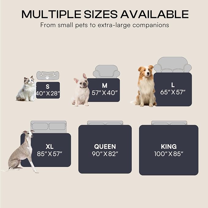 Luciphia Waterproof Dog Blanket, Reversible Sherpa Fleece for Couch Cover | Reversible waterproof pet blanket with soft Sherpa fleece machine washable protect couch bed car, Dark Grey 65" x 57" - Image 7