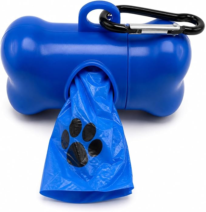 Dog Poop Bag Dispenser with Leash Clip, Portable & Leak-Proof Waste Bag Holder for Dogs, Durable Lightweight Design, Easy Pull Opening, Includes 1 Roll, Ideal for Walking & Travel. by Unknown