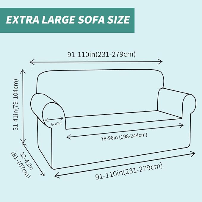 YEMYHOM Couch Cover Latest Jacquard Design High Stretch Extra Large Sofa Covers Pet Dog Cat Proof Oversized Slipcover Non Slip Magic Elastic Furniture Protector (XL Sofa, Army Green) - Image 5