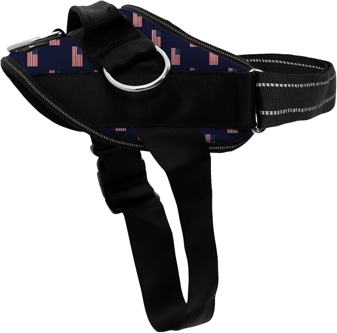 ShawnCo Essential Dog Harness, No-Pull Pet Vest (USA Flag,S) | 3 Leash Clips, Easy On, No-Choke, Reflective, Adjustable Fit, Padded Comfort, Control Handle, For Small, Medium & Large Dogs by SHAWNCO