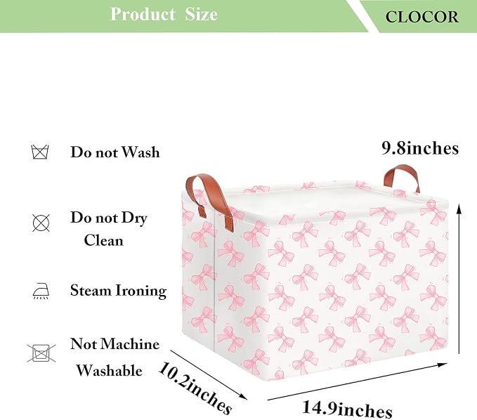 CLOCOR Rectangular Storage Basket,Gift Basket,Waterproof Storage Bin(Star Bowknot) - Image 6
