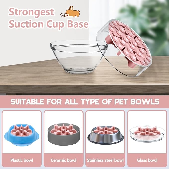 Slow Feeder Dog Bowls Insert, Animire Soft Silicone Anti-Choking Puzzle Anti-Slip Slow Down Eating Feeder Insert, Compatible with Regular Elevated Dog Bowls - Image 6