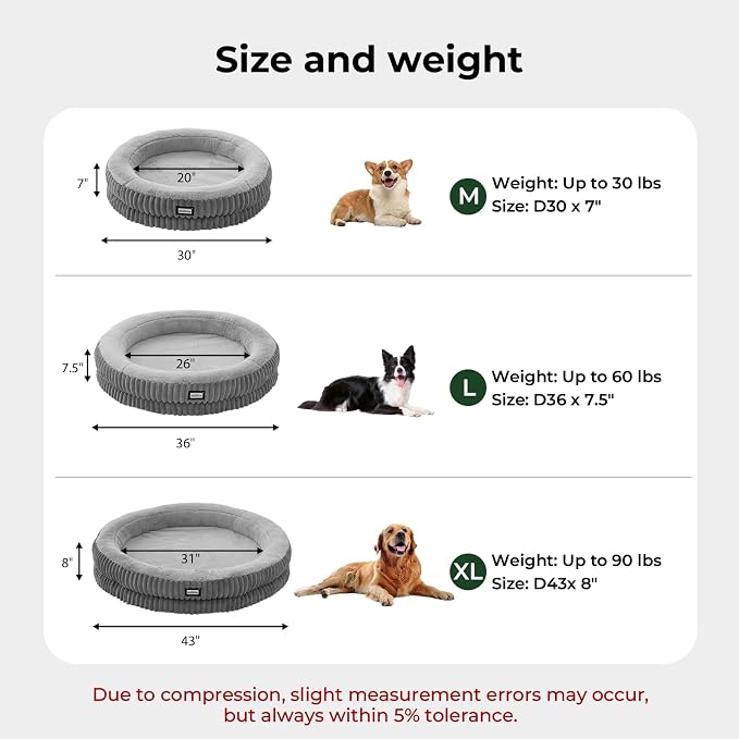 BALANCE Donut Dog Bed, 36 Inches Round Dog Bed Large Size Dogs Washable, Orthopedic Calming Dogs Beds for Kitten, Fluffy Plush Faux Fur Pet Bed with Anti-Slip Bottom - Image 8