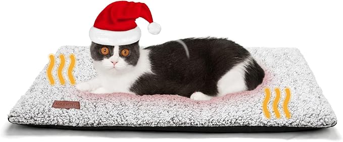 Mora Pets Self Warming Cat Bed Self Heating Cat Dog Mat Pet Pad Extra Warm | Self Heated Cat Bed for Indoor Outdoor Pets, Removable Washable Cover, Non Slip Bottom, Crinkle-Free, No Plug, Grey 24" x 18" - Image 9