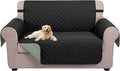 U-NICE HOME Loveseat Sofa Cover for 2 Cushion Couch, Black/Grey | 45''Loveseat Cover Washable, Pet Friendly, Elastic Straps, Water Repellent, Furniture Protector for 2 Cushion by U-NICEHOME