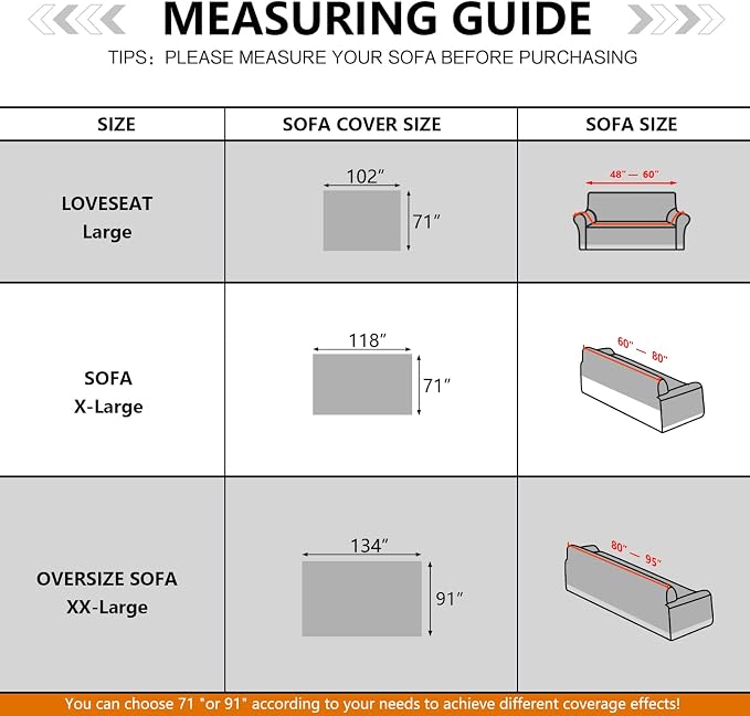 MYSKY HOME Geometrical Sofa Covers, Sectional Couch Covers for 2 Cushion Couch Couch Cover Living Room Sofa Throws Sofa Slipcovers for Pets, Kids (Large, 71" x 102", White) - Image 2