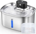 BOORCA Wireless Cat Water Fountain Stainless Steel, 169oz/5L Cordless Smart Pet Water Fountain with 5000mAh Battery & Ultra Quiet Pump, Automatic Pet Water Dispenser for Cats & Dogs, 3 Filters by BOORCA