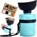 GORILLA GRIP Dog Water Bottle, Portable Water Bowl Dispenser for Dogs, 20 oz Leak Proof Pet Travel Squeeze Bottles Food Grade Silicone, Pet Stocking to Go Puppy Essentials, Turquoise by Unknown