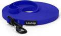 Waterproof Long Line Dog Leash, Padded Handle, 30 ft, Blue | Soft PVC-coated webbing with 360° swivel carabiner for swimming, tracking and rainy walks by Loutep