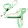 Plutus Pet Cotton Dog Harness and Leash Set, Reflective and Soft Padded, Quick Fit Vest Harness, for Small, Medium and Large Dogs, Light Green, L by PLUTUSPET