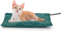 Outdoor Cat Heating Pad, 15.7" x 11.8", 30W, Green | Water-Resistant Bottom, Adjustable Cushion Loft, Auto Temperature Control, Ideal for Feral Cats, Kittens, Small Cat Houses by petace