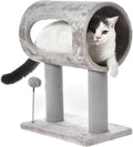 Cat Craft 20.5" Cat Tree, Small Cat Scratching Post with Tunnel, Grey | For small cats under 7 lbs. Soft plush fabric, light scratching use only, not heavy sisal material. by CatCraft