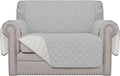 Easy-Going Reversible Couch Cover, Oversized Chair, Light Gray/Ivory | Machine Washable Slipcover For Dogs, Water Resistant Furniture Mat For Living Room, Non-Slip Sofa Cover, Pet Friendly by Easy-Going