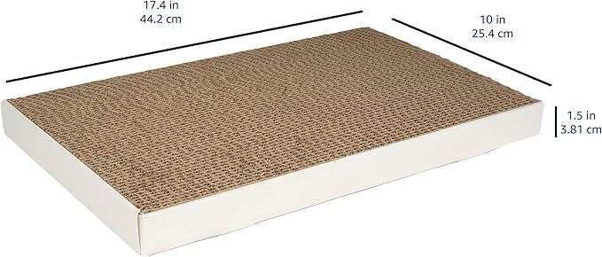 Amazon Basics Corrugated Cardboard Cat Scratcher, Scratching Board, Reversible, 17.4" x 10", White, 4-Pack - Image 5