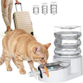 RIZZARI 5L Gravity Cat Water Dispenser: Filtered for Small Pets | Reduced Refills / Stainless Steel Bowl / Anti Splash Base /BPA-Free Materials/ Easy Cleaning / Kitchen Living Room Use by RIZZARI