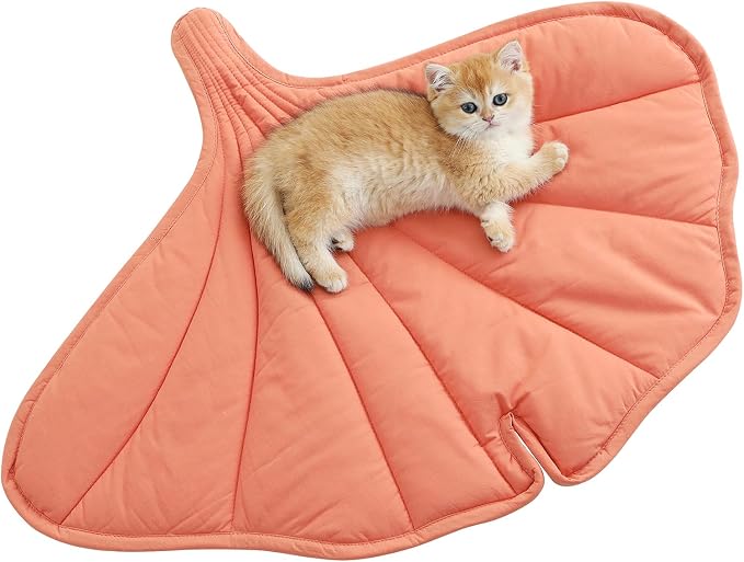 Letalong 31 X 25 Inch Leaf Shaped Cotton Cat Bed Pad, Warming Cat Mat, Pet Warming Pad for Cats, Warmer Mat for Feral and Indoor Cats, 2025 Enlarged and Thickened Leaf Beds by LetalongPetSupplies