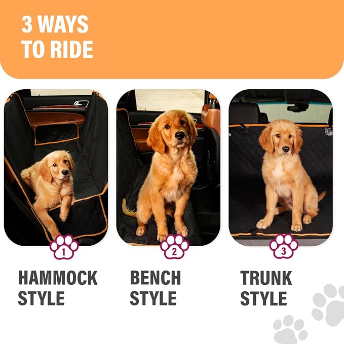 Active Pets Orange XL Dog Car Hammock Back Seat Cover, Waterproof Backseat Cover Protector for Truck Bench Rear of Sedans or SUVs, Essential Pet Supplies Vacuum or Wipe Clean, Machine Washable - Image 7
