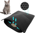 Cat Litter Mat 24 x 18 Inch, Double-Layer Honeycomb Litter Trapping Mat with Waterproof Leatherette Bottom, Urine-Resistant, Non-Slip, Easy to Clean, （Black） by Y-jiayol