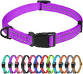 TagME Small Dog Collar, Reflective Puppy Collar, Purple, 5/8" Width | Lightweight, Nylon Collar for Puppies and Small Dogs, Adjustable Length, 12 Color Choices, Reflective for Evening Walks by TagME