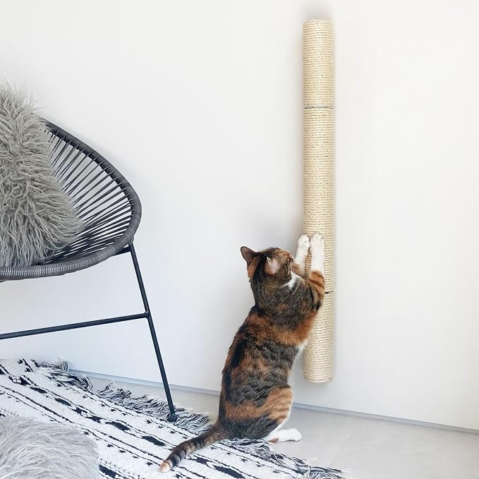 34" Wall Mounted Cat Scratcher, Sisal Scratching Post by xympo