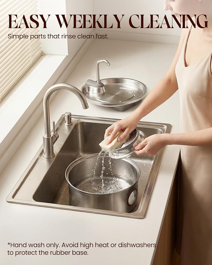 Hicuper Stainless Steel Cat Water Fountain with Bowl 108oz/3.2L | Removable Water Bowl,Water Level Window,Quiet Pump,Multi-Filter,Water Tap,3 Filters,for Dog Cats - Image 8