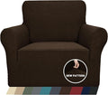 ZNSAYOTX 1 Piece Jacquard Chair Slipcovers for Living Room High Stretch Chair Covers with Arms Anti Slip Pets Friendly Couch Sofa Armchair Cover Furniture Protector (Chair, Dark Coffee) by ZNSAYOTX