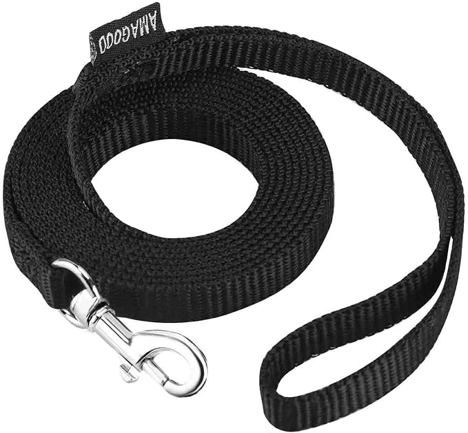 AMAGOOD 6 FT Cat Leashes, Strong Traditional Style Leash with Easy to Use Collar Hook,Cat Lead Great for Cats (Black(Pack of 1),3/8" x 6 Feet) by DOGLEASH
