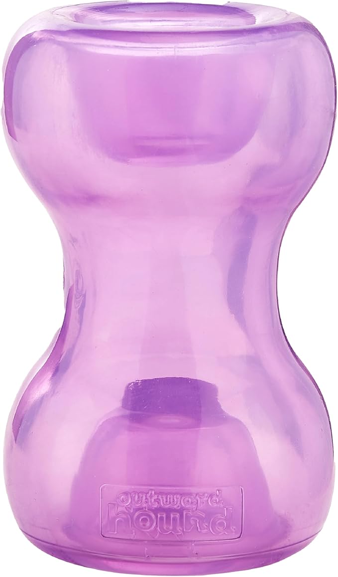 Outward Hound Double Snoop Interactive Treat Dispensing Dog Toy, Purple, 6" | Rolls & Bounces, Treat Stuffer, Puzzle Ball & Slow Feeder, Enrichment, Mint Scented, Easy Clean, No BPA, Medium to Large Dogs by OutwardHound