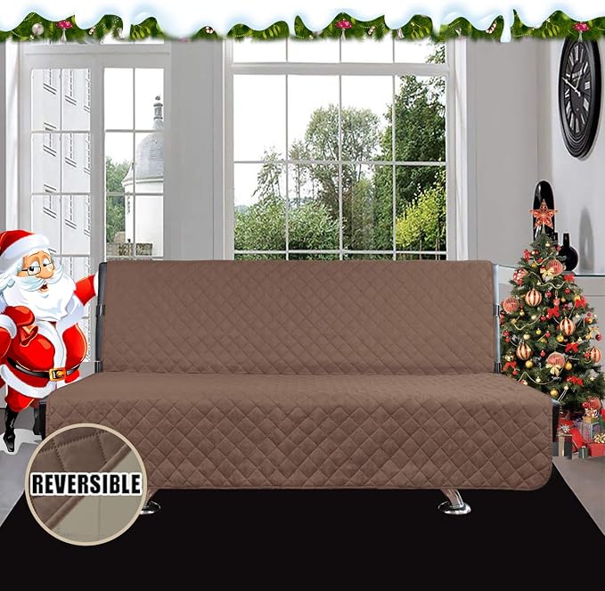 Easy-Going Reversible Couch Cover, Large Futon Sofa, Brown/Beige | Machine Washable Slipcover For Dogs, Water Resistant Furniture Mat For Living Room, Non-Slip Sofa Cover, Pet Friendly - Image 2