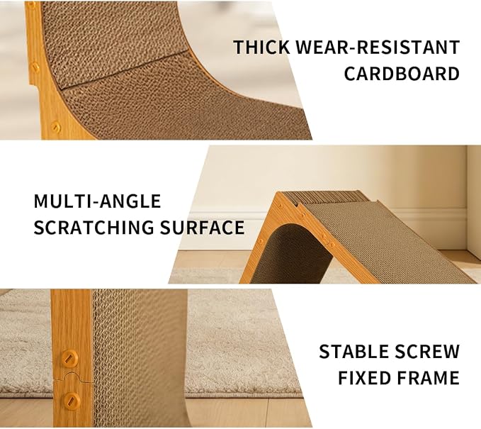 L-Shape Cat Scratcher， 21 Inch Double-Sided High Density Corrugated Cat Scratch Pad, with Catnip, Multi-Angle Furniture Protector, Indoor cat use, Small Size. - Image 6