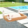 Zakkart Foldable Cat Hammock for Window - Cordless, Embeded Machine Washable Bed, Robust Metal Frame - Cat Window Perch for Large Cats and Kitten (Brown Bolster Bed, Medium) by Zakkart
