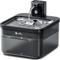 DownyPaws Cat Water Fountain Cordless, Pet Fountain, 84oz/2.5L, Black Pro | Wireless Cat Drinking Water Fountains for Cats Indoor, Fursink , Battery Operated, Motion Sensor, Ultra Quiet Pump, BPA-Free by DownyPaws