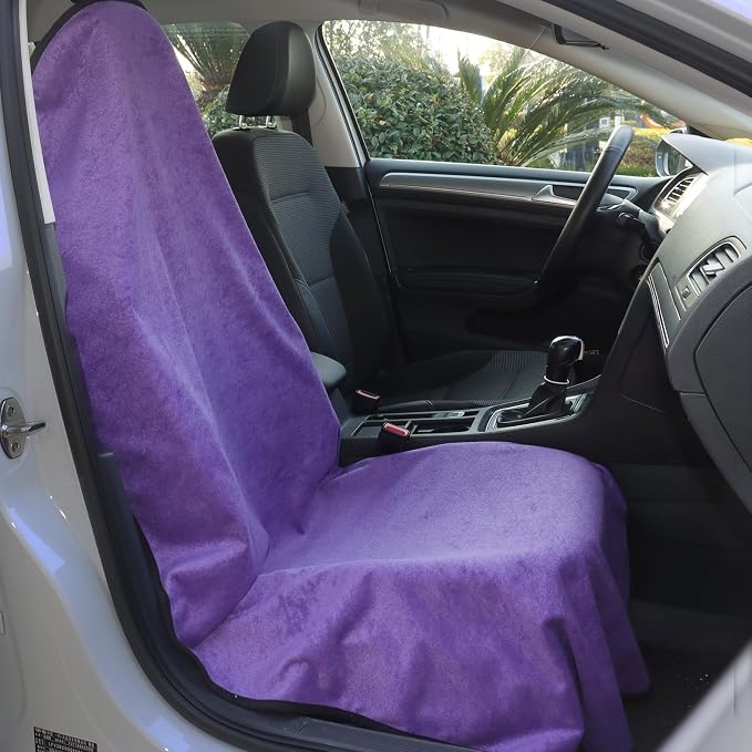 Car Seat Cover Protector Front Seats,for Gym Workout,Running,Swimming,Beach and Hiking,Waterproof Sweat Towel Bucket Seat Covers for Cars SUV Trucks (Purple, 2Pcs) - Image 8