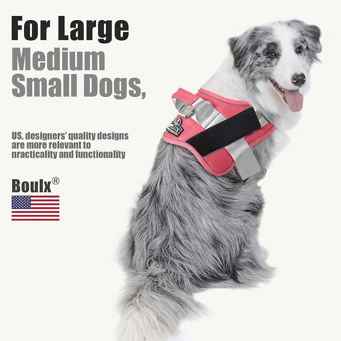 Dog Harness, No-Pull Reflective Dog Vest, Breathable Adjustable Pet Harness with Handle for Outdoor Walking - No More Pulling, Tugging or Choking (Pink, XS) - Image 4