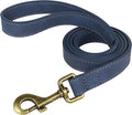 Didog PU Leather Dog Leash for Small Dogs, 5/8in x 4ft, Blue | Soft Grip Full Control, Easy Clean, Metal D-ring for Poop Bag Holder, Tangle-Free 360° Swivel Clasp, for Walking & Training by Didog