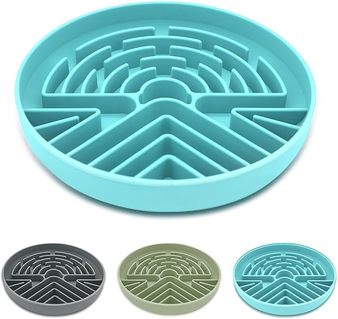 Lesipee Slow Feeder Dog Bowl for Large & Small Pets, Anti Choking Puzzle Dog Food Lick Mat with Non-Slip Base, Interactive Pet Slow Eating, Silicone Licking Mat Cat Feeding Bowl for Puppies & Cats by Lesipee