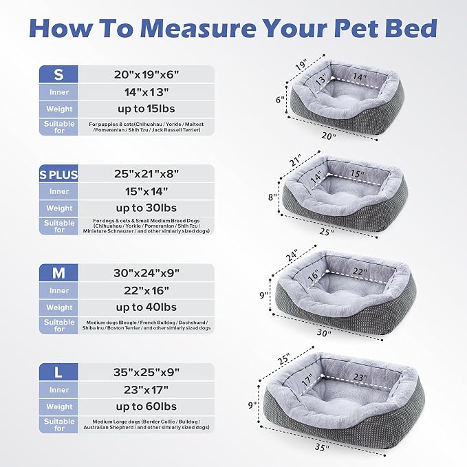 Dog Bed for Small Dogs - Washable, Orthopedic, Calming & Warming - Durable Pet Bed with Anti-Slip Bottom (25"x21"x8") - Image 5