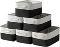 TheWarmHome Storage Bins for Shelves - 6 Pack 11.8x7.8x5.2 inch Collapsible Storage Cubes, Basket for Gifts Empty Closet Organizing Dog Toy Box (White & Black) by TheWarmHome