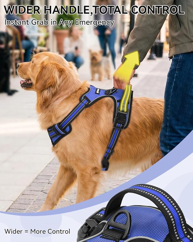 Joytale No Pull Dog Harness & Seat Belt, Easy On 3-Buckle, S, Navy Blue | Front Clip Reduces Pulling, Escape-Resistant Design, Adjustable Fit, Soft Padding for Comfort, Secure Tether for Safer Travel - Image 5