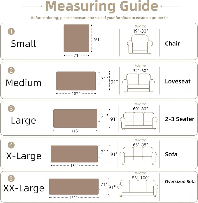 Couch Cover for Dogs Washable Sofa Cover, Sectional Couch Covers, Sofa Covers for 2 Cushion Couch, Non Slip Stripe Sofa Slipcovers Furniture Protector (Floral ‌Light Coffee 91x150) - Image 2