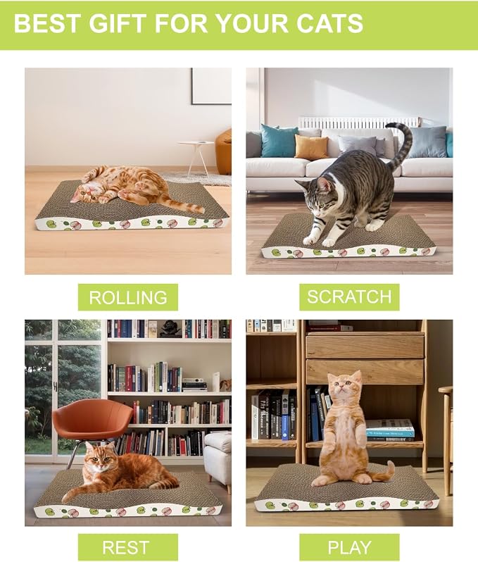 6 Pack Cat Scratching Board, Double-Sided Usability, with Catnip | Corrugate Cat Scratcher for Indoor Cats, Cat Scratch Pad with Premium Scratch Textures Design, Cardboard Cat Scratcher, 6pcs - Image 7