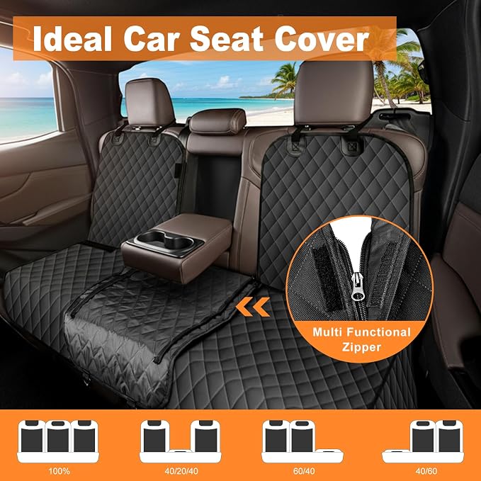 NECKORY Dog Car Seat Cover for Back Seat, Fits Cars/SUVs/Trucks, M-Black - Image 7