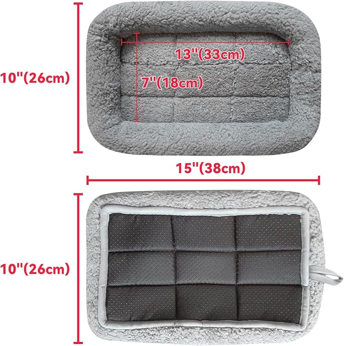Enjoying Cat Mat Bed 10" x 15" Pet Bed with Pillow Around for Puppy Kitten Curled Sleeping Beds for Carrier/Crate Small Dog Cushion, Anti Skid Bottom, Small - Image 3