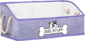 Dog Toy Basket, Storage Bin, Collapsible Box for Pet Accessories | Fabric Container With Handle, Trapezoid Holder for Small Medium dogs, Organizer for Living Room, Purple by Thankspaw