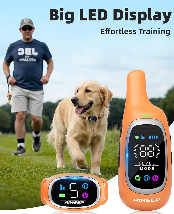 2-in-1 Dog Shock Collar and Bark Collar for Dogs – 3300FT Dog Training Collar with Remote, IP67 Waterproof e Collar with Anti-Bark/Beep/Vibration/Shock Modes for Small Medium Large Dog(8-120Lbs) - Image 8